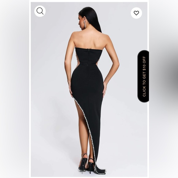 Porsha Diamonate Strapless Maxi Bandage Dress - Picture 4 of 6